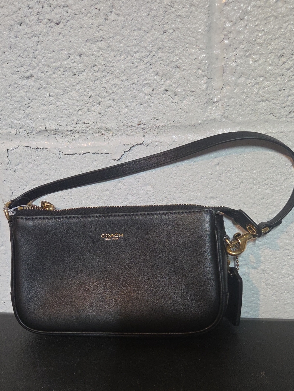 Coach Black Plaza 18 Leather Mini Bag with Gold Hardware